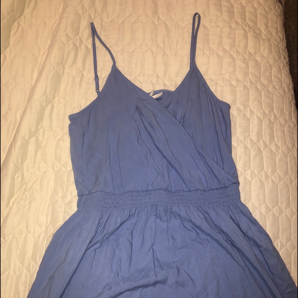 Blue spaghetti strap dress